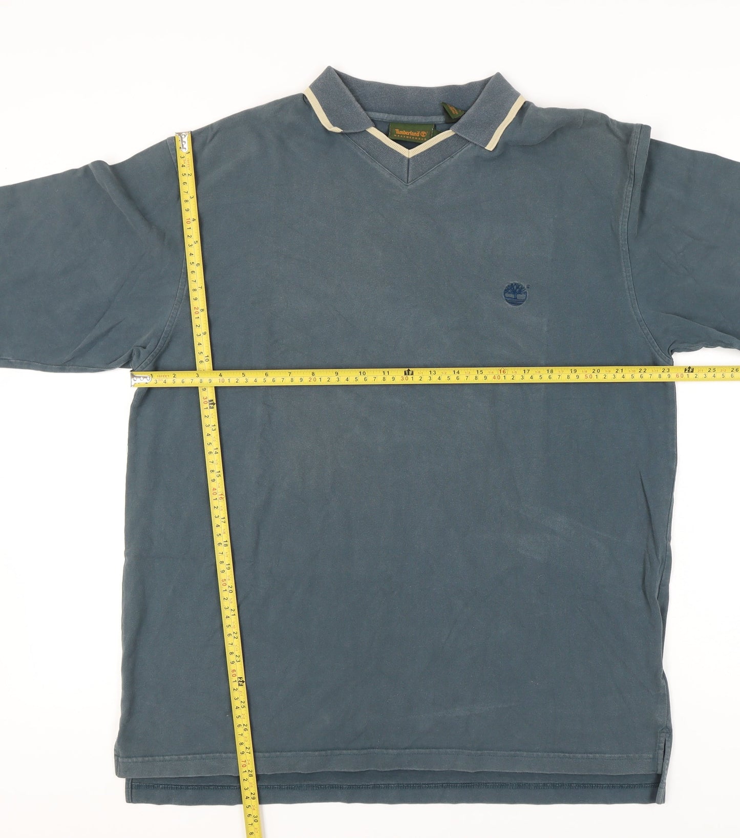 Timberland Men’s Blue Cotton Polo Shirt L Short Sleeve Classic