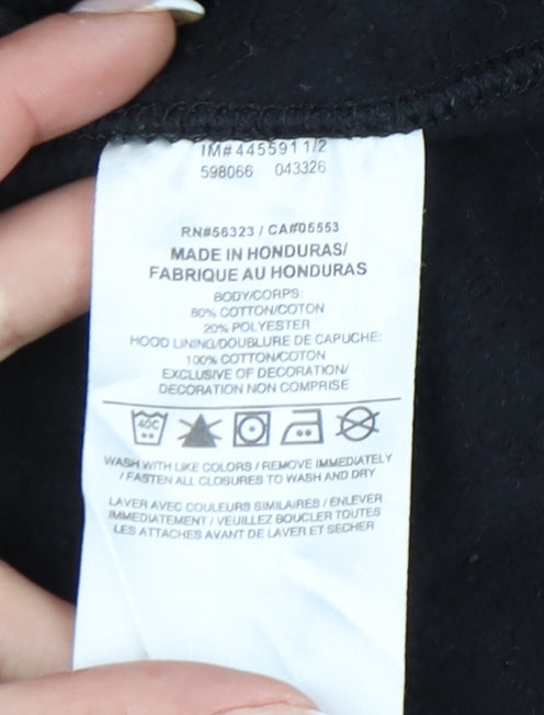 Nike Mens Black Full Zip Hoodie Size M Sports Logo Sweatshirt