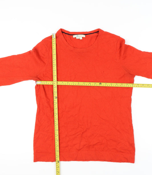 Boden Women Red Wool Cotton Crew Neck Jumper Size M Long Sleeve