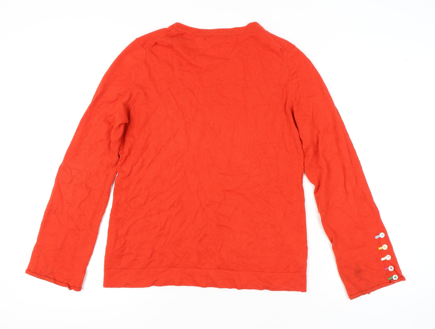 Boden Women Red Wool Cotton Crew Neck Jumper Size M Long Sleeve
