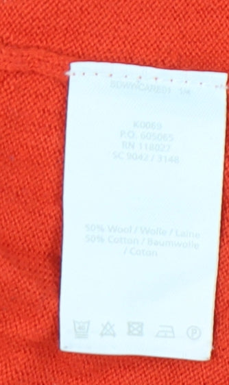 Boden Women Red Wool Cotton Crew Neck Jumper Size M Long Sleeve