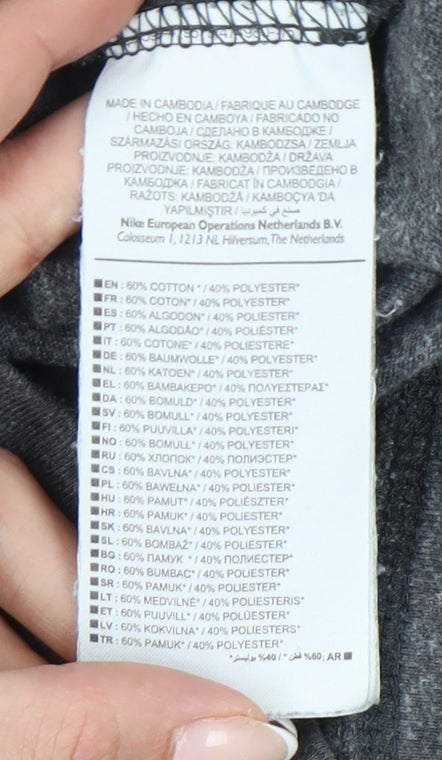 Nike Womens Grey Full Zip Hoodie Sweatshirt M Hooded Sportswear