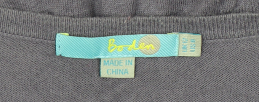 Boden Women’s Grey Size 12 Cardigan with Embellished Neckline
