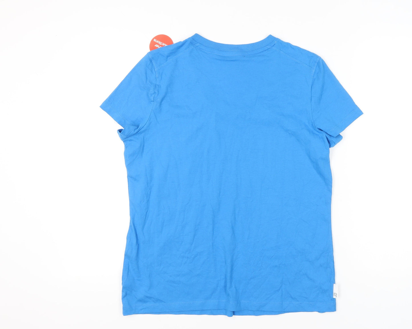 Reebok Womens Blue XL V-Neck Short Sleeve T-Shirt Gym Top