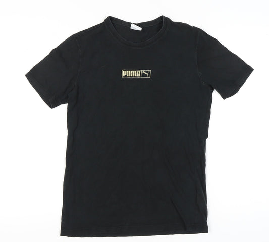 Puma Men's Black Small Logo T-Shirt Crew Neck Short Sleeve