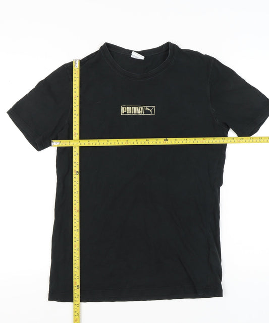 Puma Men's Black Small Logo T-Shirt Crew Neck Short Sleeve