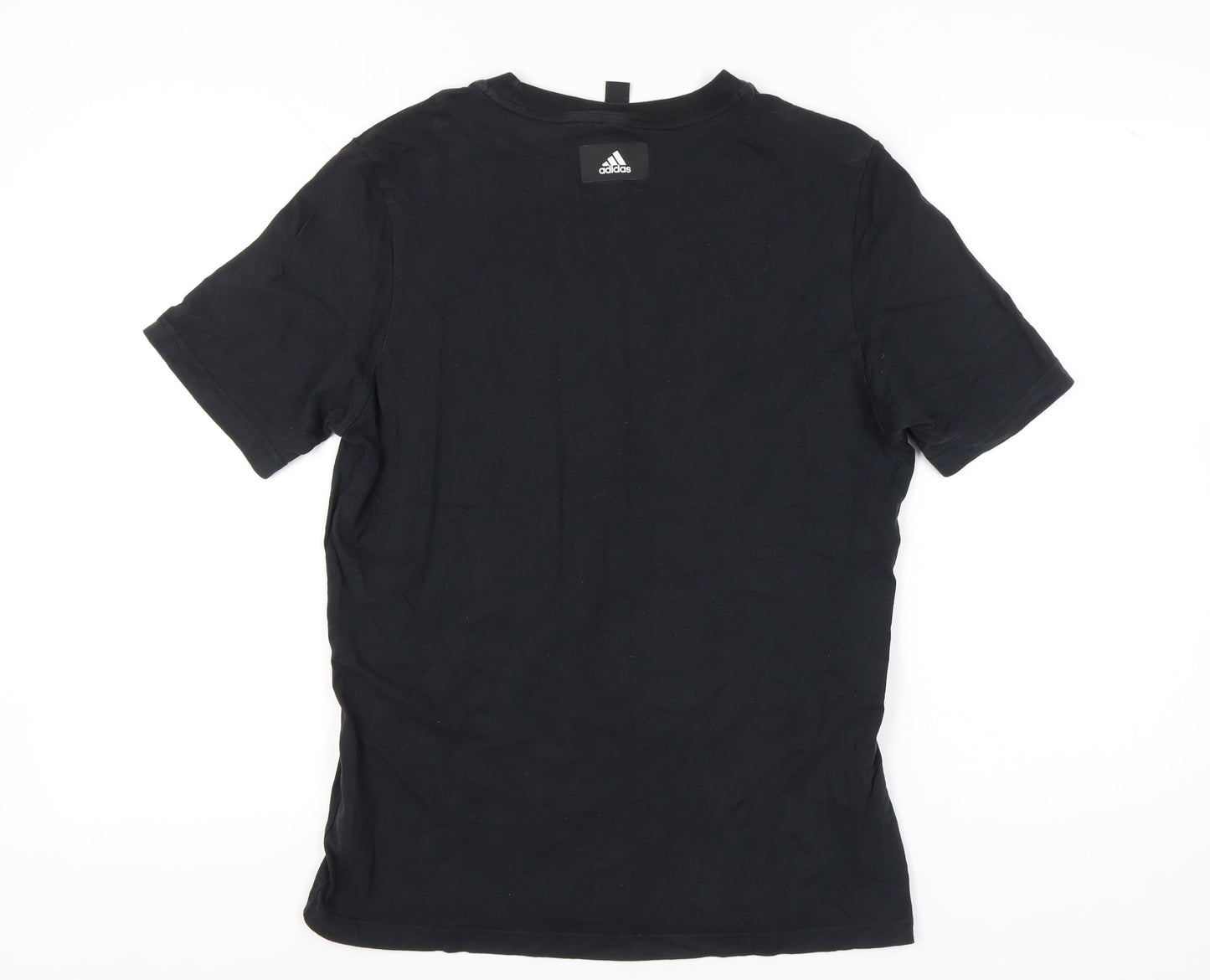 Adidas Mens Black Medium Sports Logo Cotton T-Shirt