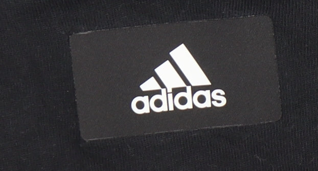 Adidas Mens Black Medium Sports Logo Cotton T-Shirt