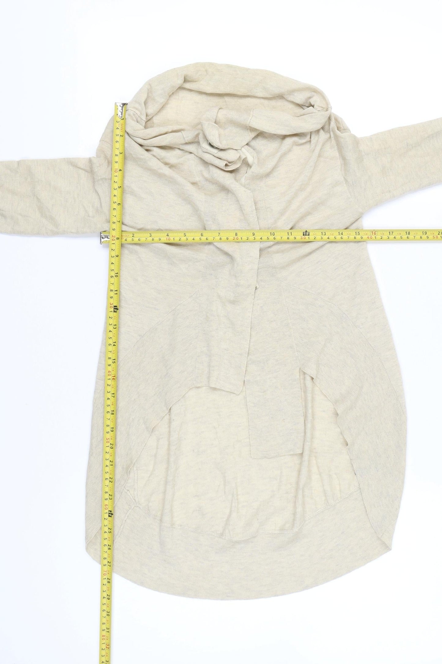 AllSaints Womens Beige Wool Silk Cardigan UK 8 Cowl Neck