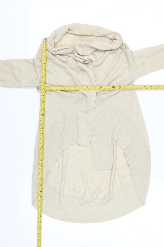 AllSaints Womens Beige Wool Silk Cardigan UK 8 Cowl Neck