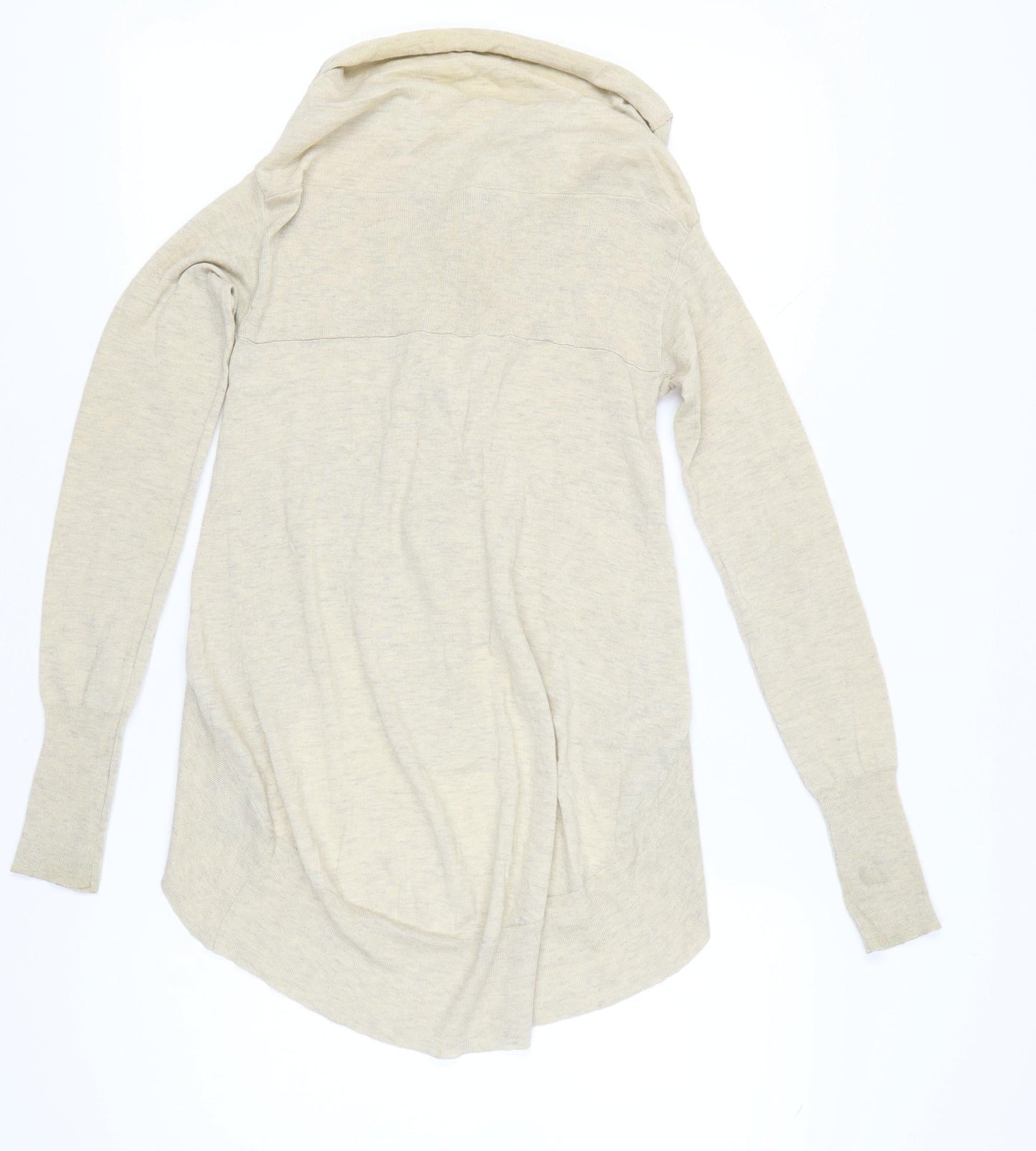 AllSaints Womens Beige Wool Silk Cardigan UK 8 Cowl Neck