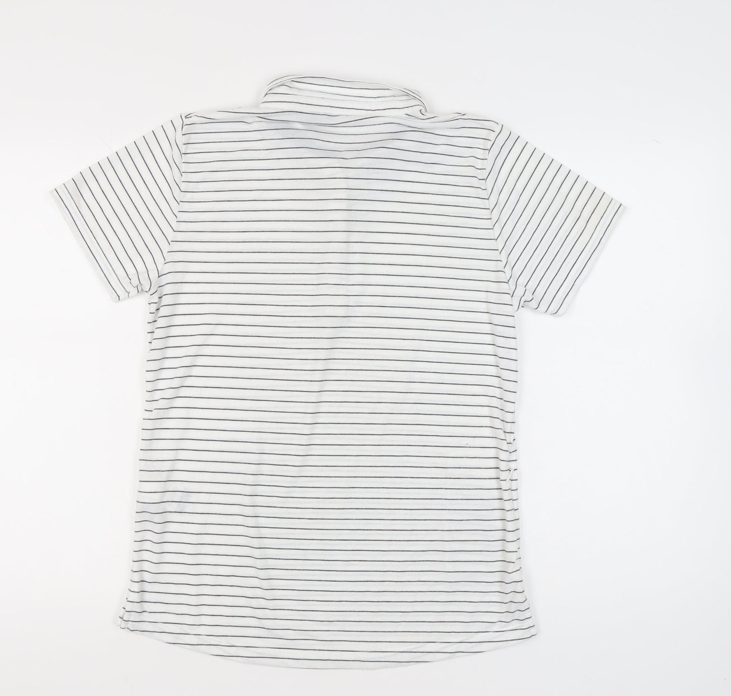 Rohan Womens White Striped Polo Shirt Size 12 Short Sleeve
