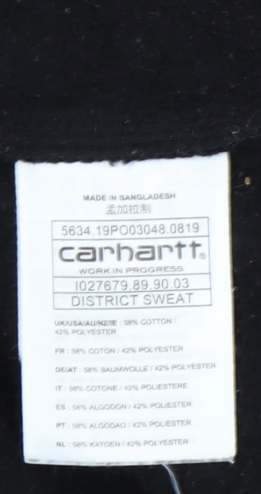 Carhartt Mens Black M Pullover Sweatshirt Crew Neck Logo
