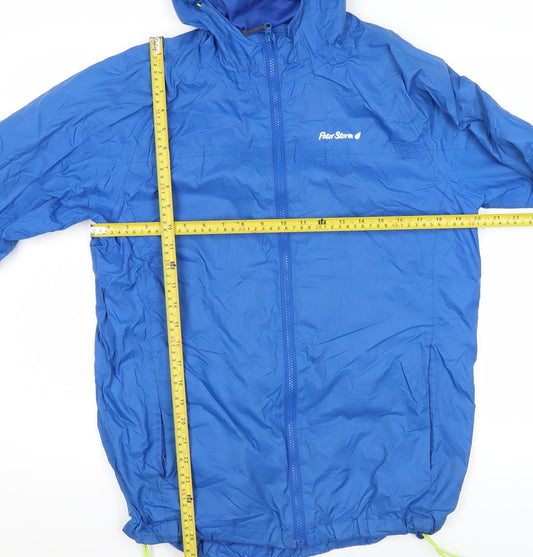 Peter Storm Men’s Blue Windbreaker Jacket Size S Hooded Outdoor Coat