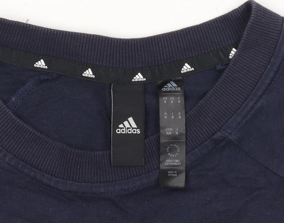 Additional view of Adidas Men’s Blue M Short Sleeve Sports Cotton T-Shirt