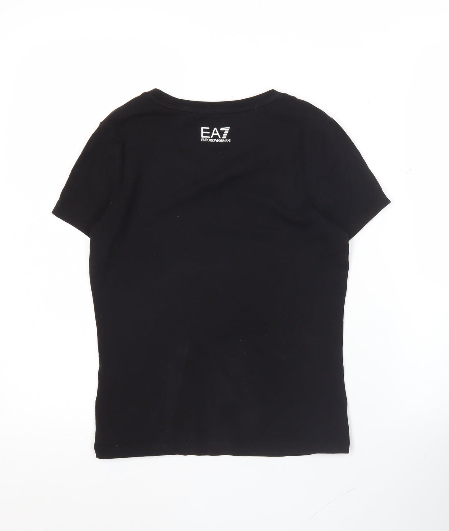 Emporio Armani EA7 Women's Black 2XS Slim Fit Basic Scoop Neck T-Shirt