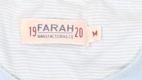 Farah Men’s Blue M Striped Cotton Crew Neck T-Shirt