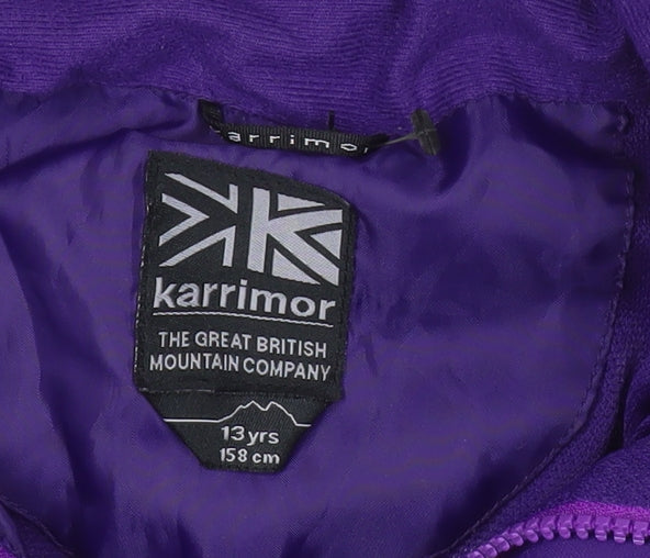 Karrimor Girls Purple Ski Jacket 13 Years 158cm Waterproof Hooded Winter Coat