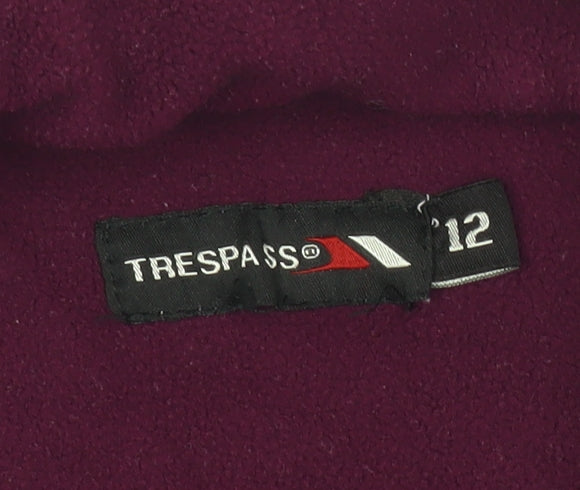 Trespass Womens Purple Fleece Jacket Size 12 Full Zip Lightweight