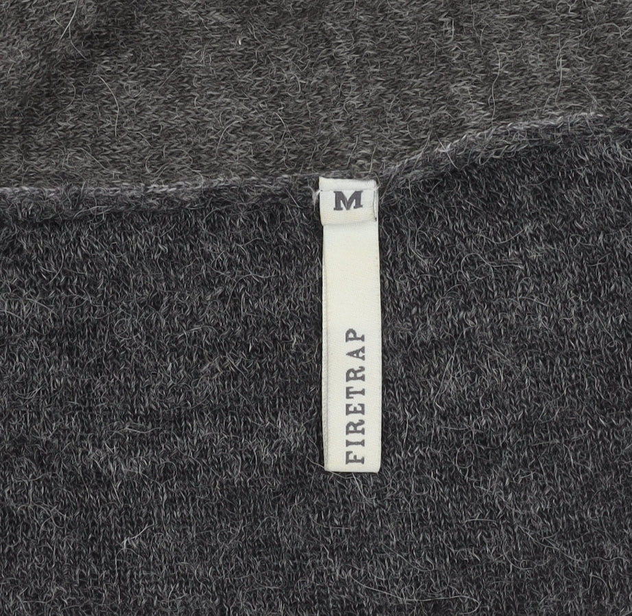 Firetrap Women’s Grey Alpaca Blend Cardigan Size M V-Neck