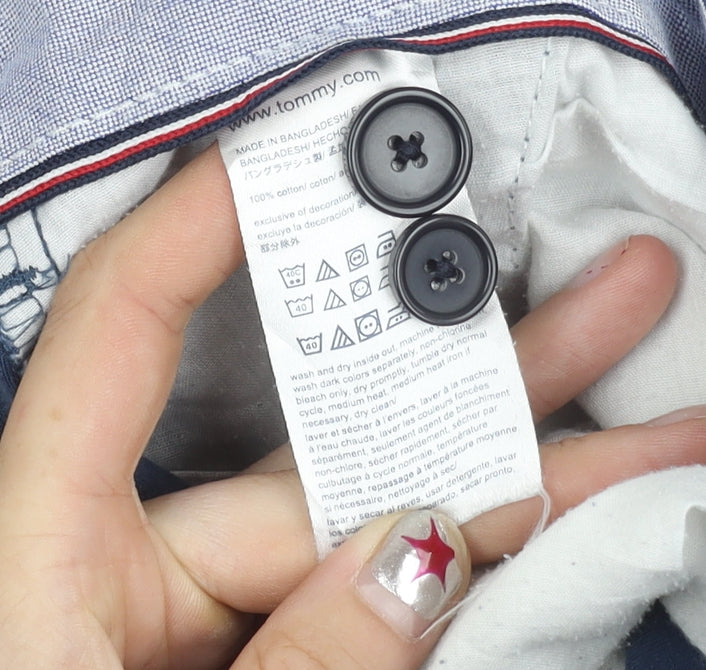 Tommy Hilfiger Men’s Blue Chino Trousers Size 40/32 Cotton Straight Fit