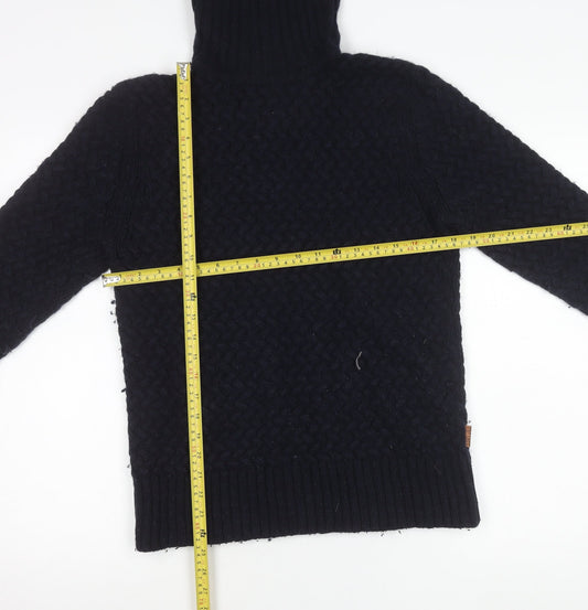 FatFace Mens Blue Wool Blend Roll Neck Jumper Size S Casual Knit