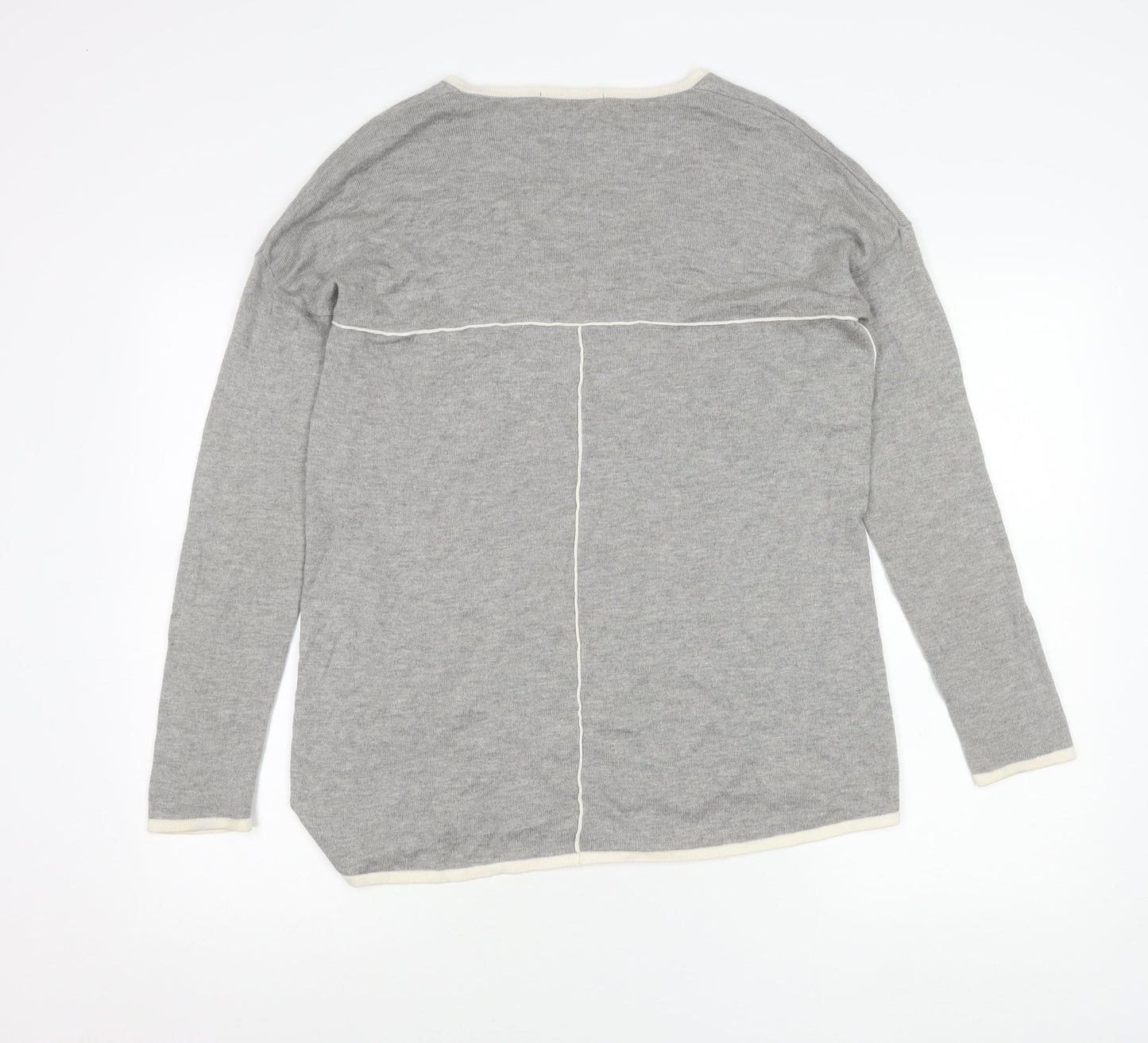 Boden Women’s Grey Wool Blend V-Neck Jumper Size M Casual Knitwear