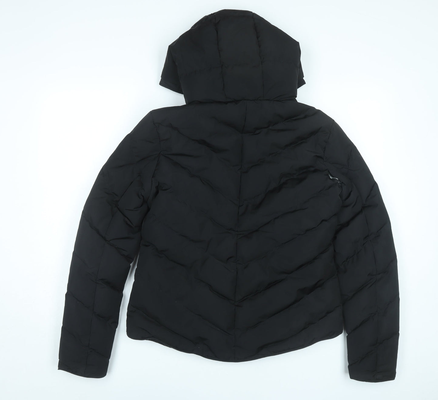 Tokyo Laundry Womens Black Size 12 Puffer Jacket Hooded Polyester