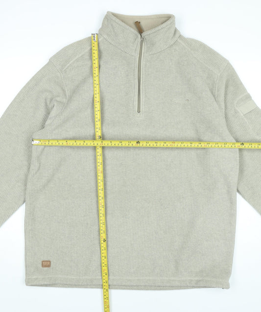 Regatta Mens Beige 2XL Pullover Sweatshirt 1/4 Zip Outdoor Hiking