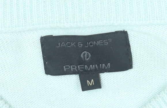 Jack & Jones Men’s Blue Purple Cotton V-Neck Pullover Jumper Size M