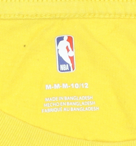 NBA Boys Yellow Los Angeles Lakers T-Shirt Size 10-11 Years Cotton