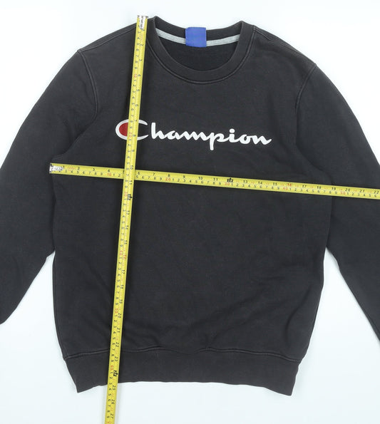 Champion Men's Black Small Pullover Sweatshirt Logo Print
