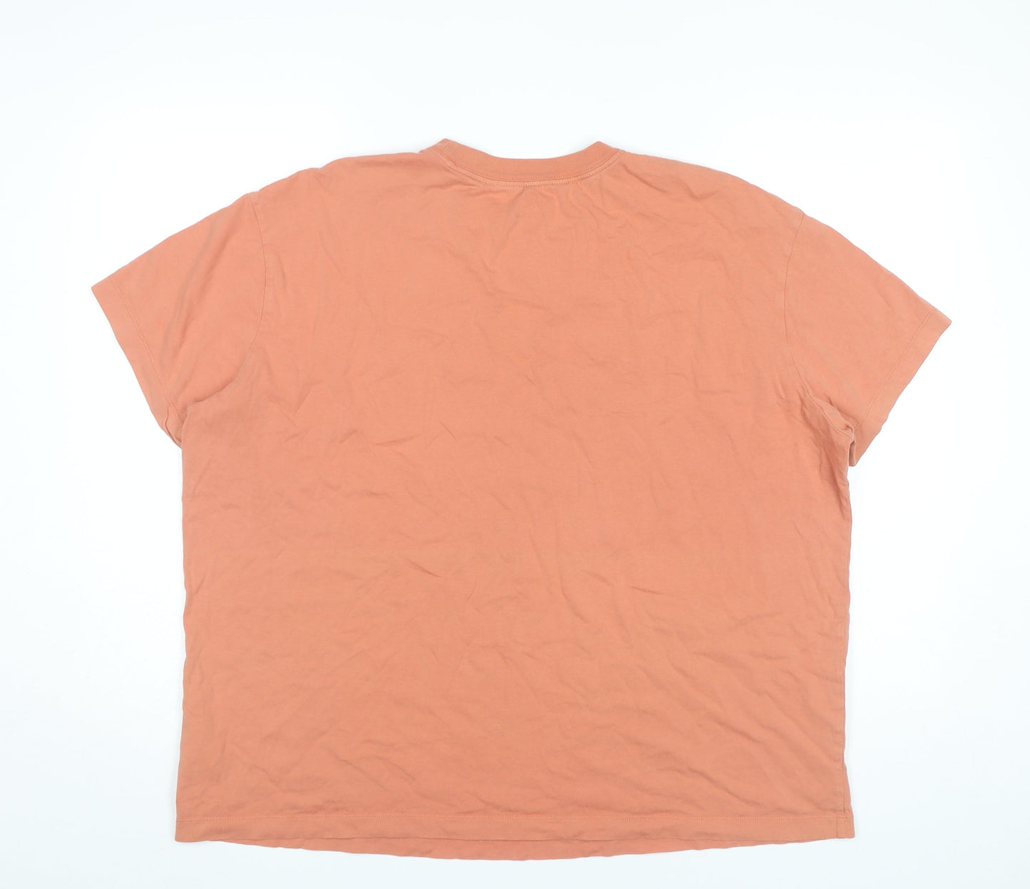 Nike Women's Orange XL Basic Crew Neck Cotton T-Shirt