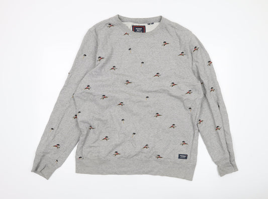 Superdry Men’s Grey 3XL Crew Neck Pullover Sweatshirt Embroidered