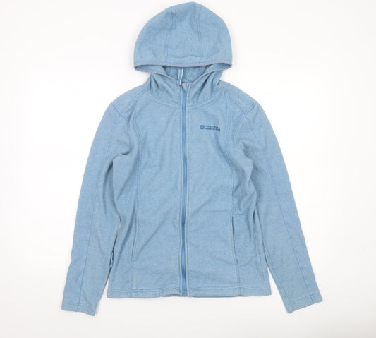 Mountain Warehouse Womens Blue Fleece Jacket UK 12 Hooded Zip