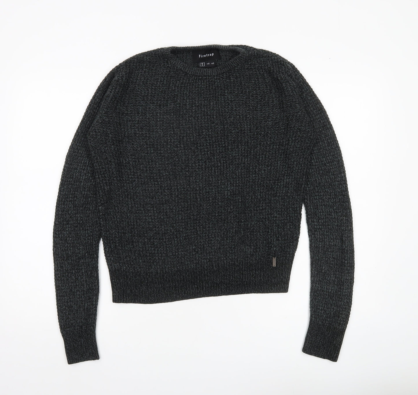 Firetrap Women Grey Chunky-Knit Pullover Jumper UK S