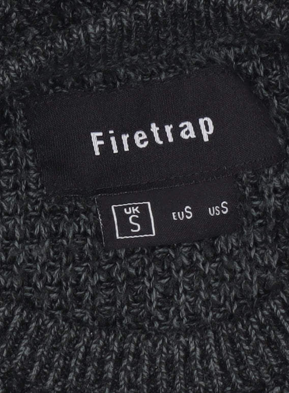 Firetrap Women Grey Chunky-Knit Pullover Jumper UK S