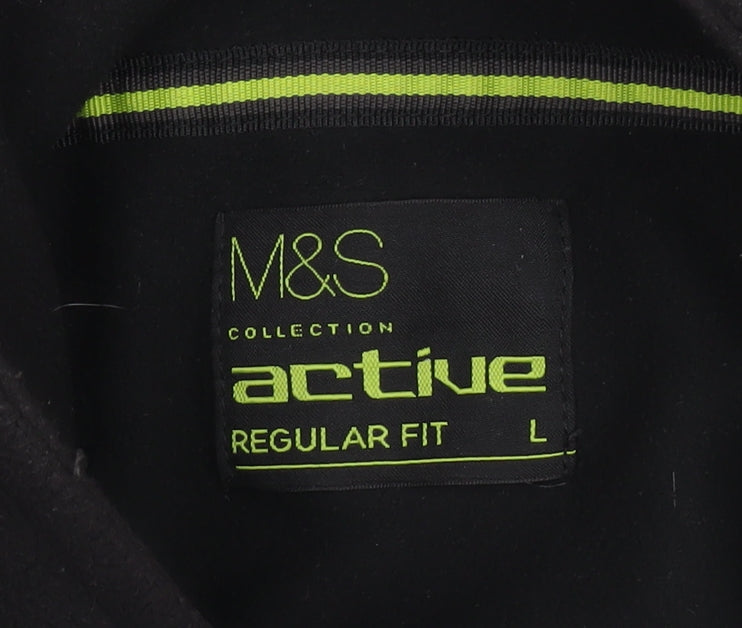 Marks and Spencer Mens Black L 41-43" Fleece Active Jacket Full Zip Outdoor