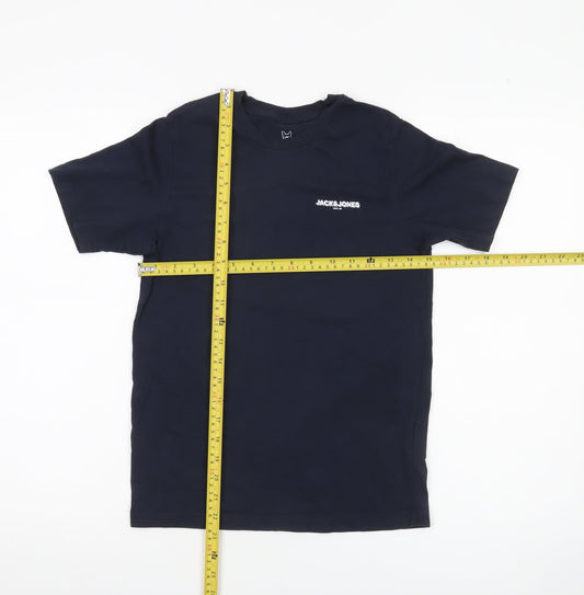 Jack & Jones Boys Blue Logo T-Shirt 12 Years Short Sleeve Crew Neck