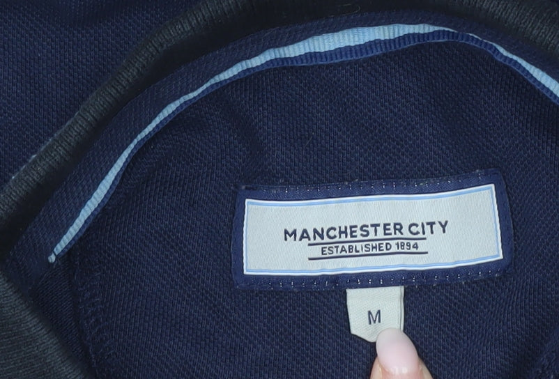 Additional view of Manchester City Men's Blue Polo Shirt M Cotton Short Sleeve