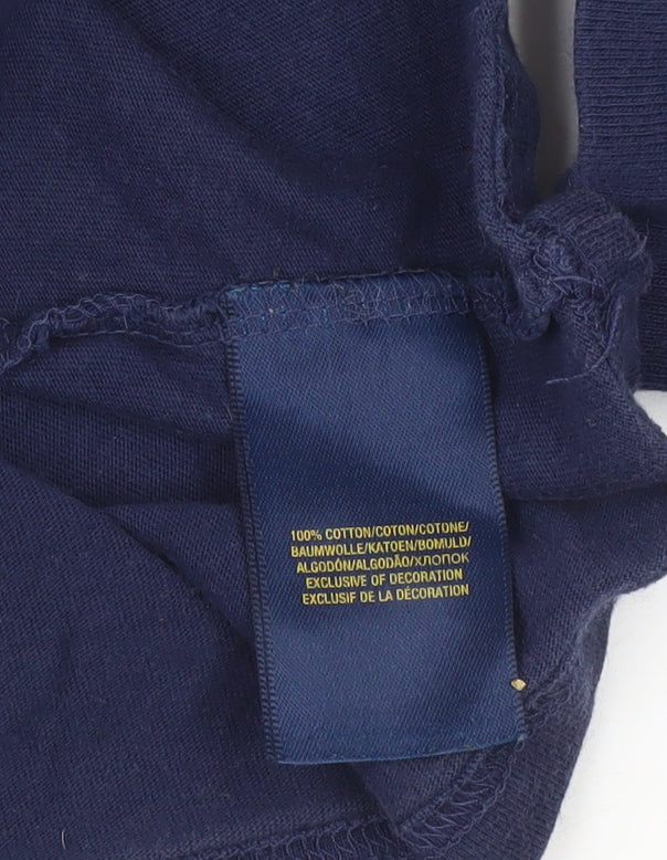 Ralph Lauren Boys Blue Long Sleeve Cotton Logo T-Shirt Size 14-16 Years