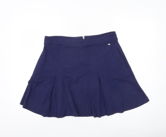 Tommy Hilfiger Women Blue XL Skater Skirt with Zip Pockets