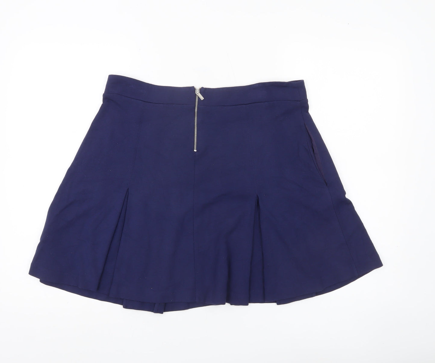 Tommy Hilfiger Women Blue XL Skater Skirt with Zip Pockets
