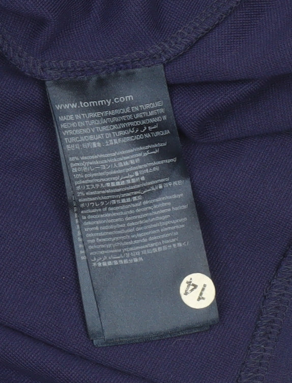 Tommy Hilfiger Women Blue XL Skater Skirt with Zip Pockets