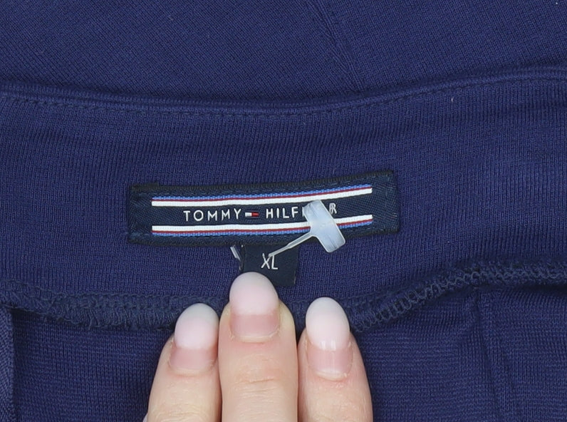 Tommy Hilfiger Women Blue XL Skater Skirt with Zip Pockets