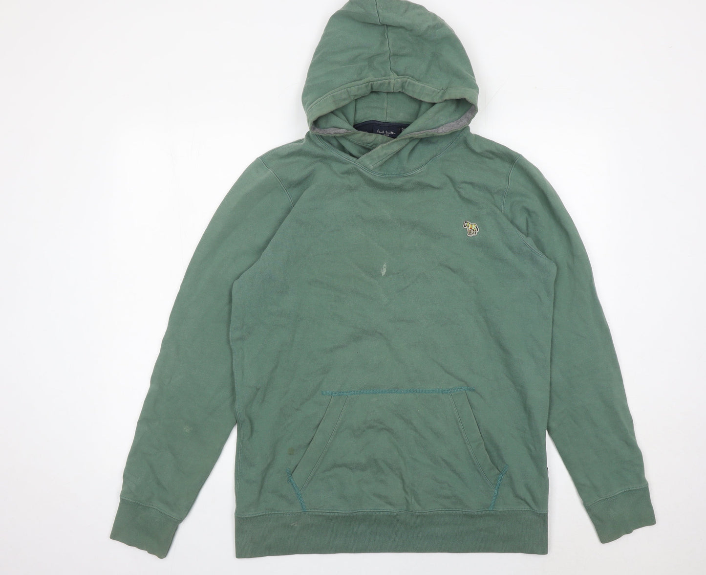 Paul Smith Mens Green Pullover Hoodie Size M Long Sleeve Cotton