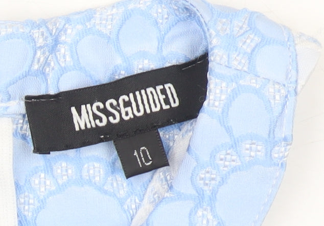 Missguided Women’s Blue Lace Halter Sheath Dress Size 10