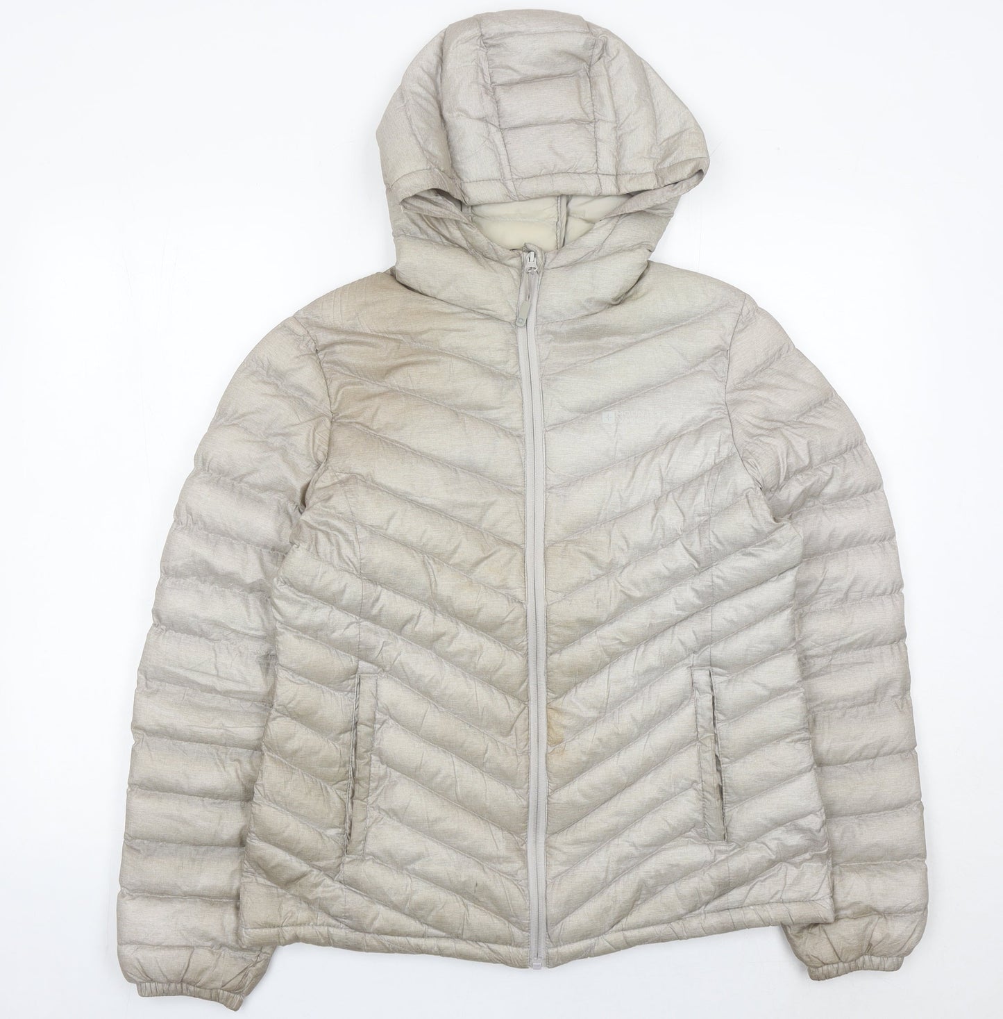 Mountain Warehouse Womens Beige Size 12 Puffer Jacket Hooded Nylon