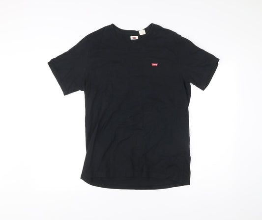 Levi's Men's Black Medium Regular Fit Logo Crew Neck T-Shirt