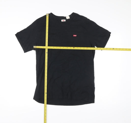 Levi's Men's Black Medium Regular Fit Logo Crew Neck T-Shirt